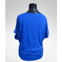 Tunika XXL kimono z marszczeniem na biodrach - chabrowa