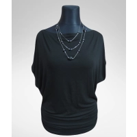 Tunika Nelly XXL kimono z marszczeniem na biodrach - czarna