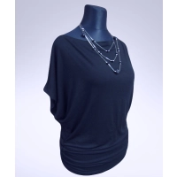 Tunika Nelly XXL kimono z marszczeniem na biodrach - granatowa