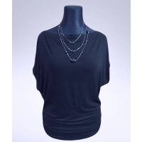 Tunika Nelly XXL kimono z marszczeniem na biodrach - granatowa