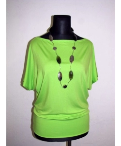 Bluzka Shade maxi kimono dekolt łódka - limonkowa