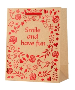 Torba prezentowa Duża z napisem "Smile and have fun"