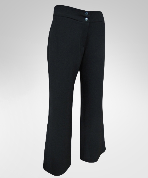 Eleganckie spodnie czarne z kantem - szerokie nogawki