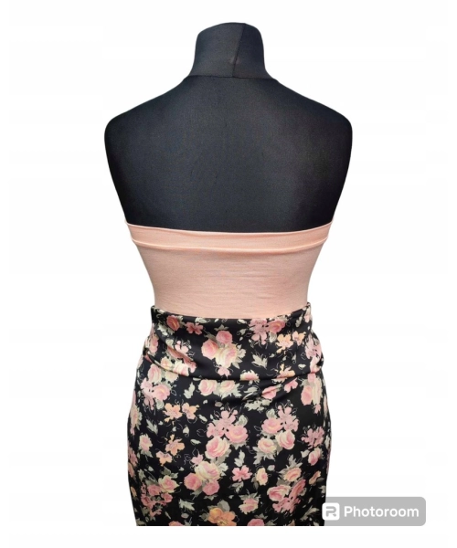 Krótki top damski plażowy Bluzka bez ramiączek - brzoskwinia