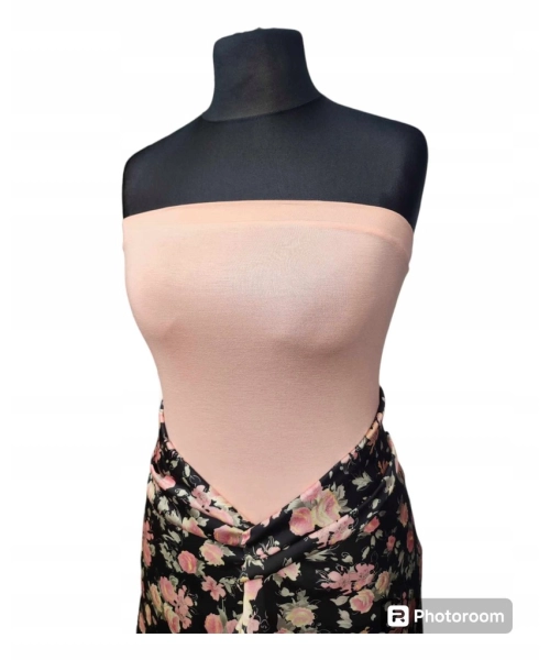 Krótki top damski plażowy Bluzka bez ramiączek - brzoskwinia