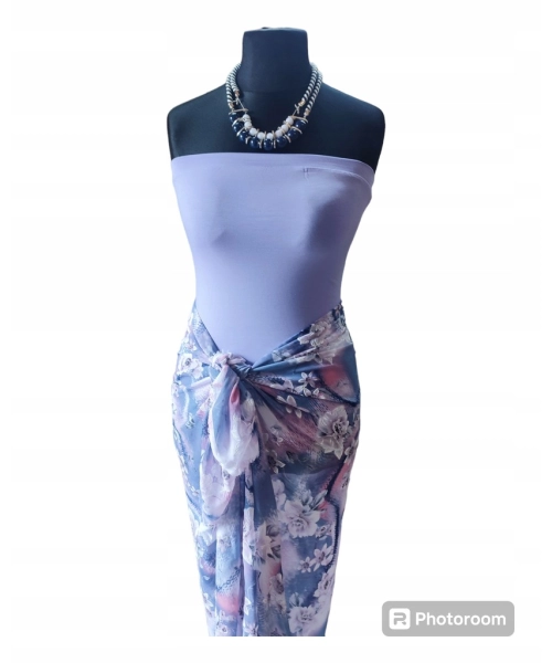 Krótki top damski plażowy Bluzka bez ramiączek - lawenda