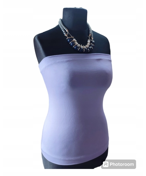 Krótki top damski plażowy Bluzka bez ramiączek - lawenda