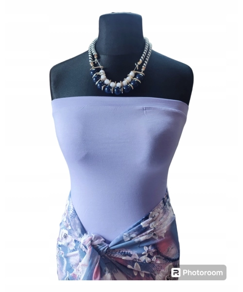 Krótki top damski plażowy Bluzka bez ramiączek - lawenda