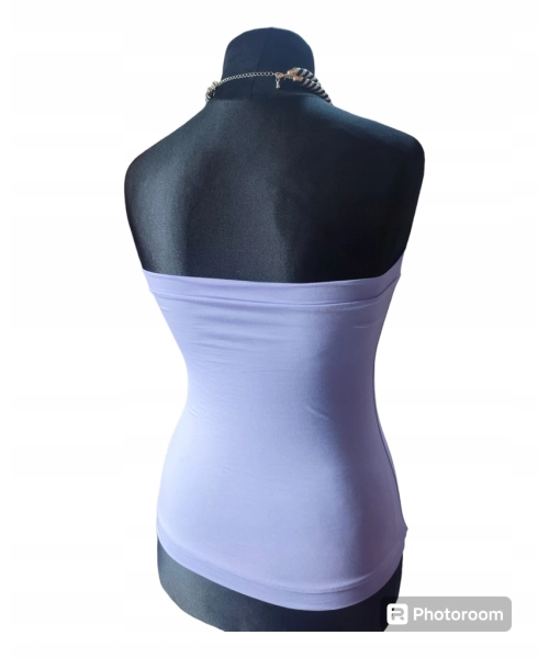 Krótki top damski plażowy Bluzka bez ramiączek - lawenda