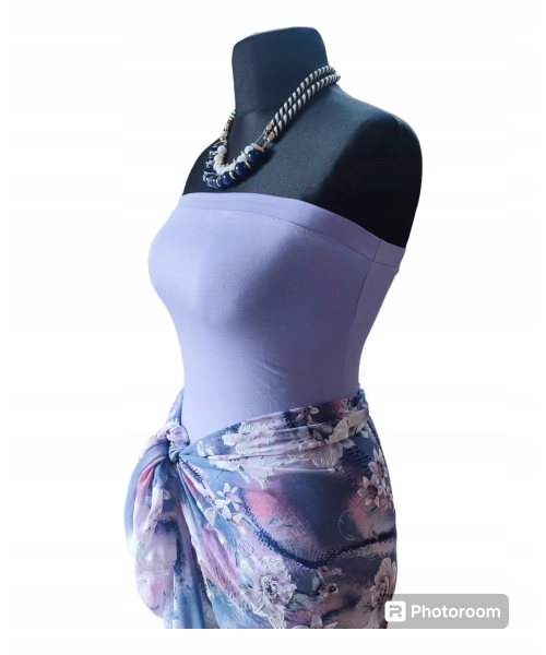 Krótki top damski plażowy Bluzka bez ramiączek - lawenda