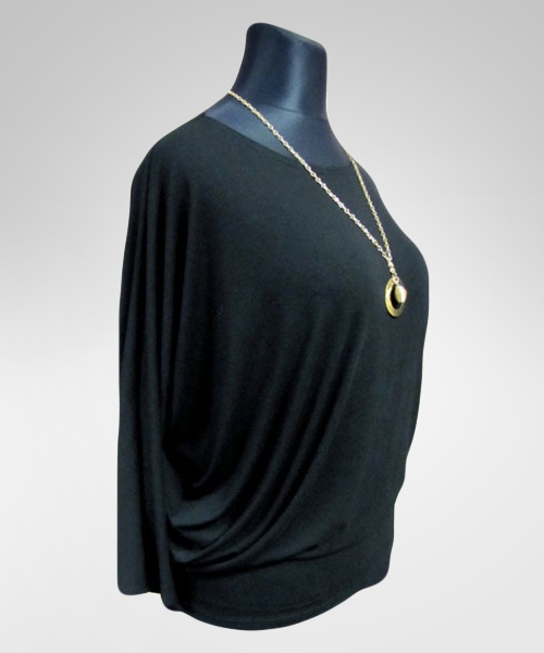 Bluzka Eveline - dla puszystej luźny fason oversize czarna