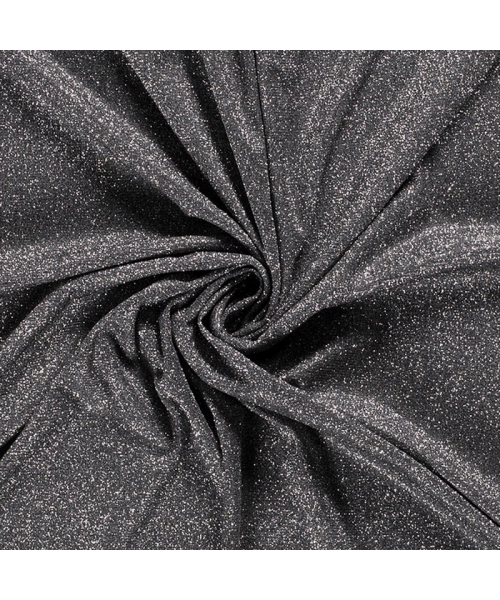 Elastyczna dzianina Jersey Brokat na sukienki - ciemne srebro