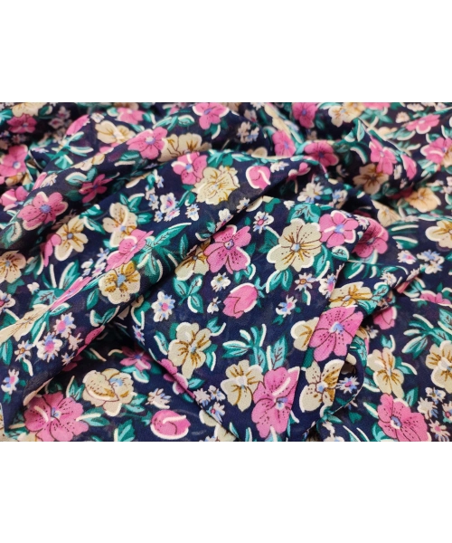 Duża sukienka plażowa - eleganckie PAREO XXL szyfon kolorowa łączka