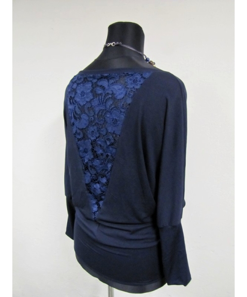 Bluzka Adelle - kimono z kwiatową koronką z tyłu