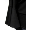 Bluzeczka dzianinowa z długim rękawem z falbanką - czarna