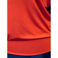 Bluzeczka dzianinowa z długim rękawem z falbanką - czerwona