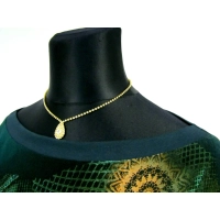 Bluzeczka khaki z żółtymi kwiatami i pękniętym rękawem