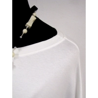 Bluzka kimono z długim rękawem z modną falbanką - ecru