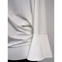 Bluzka kimono z długim rękawem z modną falbanką - ecru