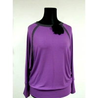 Bluzka Agnes - nietoperz z błyszczącymi lamówkami