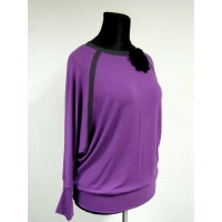 Bluzka Agnes - nietoperz z błyszczącymi lamówkami