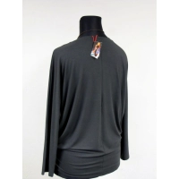 Bluzka oversize dla puszystej tuszująca boczki - khaki