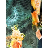 Bluzeczka czarna z żółtymi różami - rękaw dzwonek