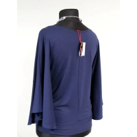 Bluzka Soraya fantazyjna z rękawami jak motyle - granatowa