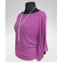 Bluzka Soraya fantazyjna z rękawami jak motyle - liliowa