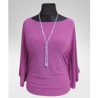 Bluzka Soraya fantazyjna z rękawami jak motyle - liliowa