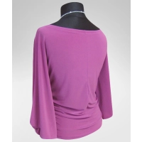 Bluzka Soraya fantazyjna z rękawami jak motyle - liliowa