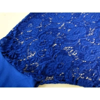 Koronkowa bluzka XXL kimono z falbanką - chabrowa