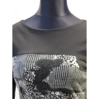 Sukienka ołówkowa z ciepłej dzianiny szaro/czarna