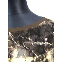 Tunika koronkowa w brązowo/kremowe róże + top