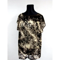 Tunika koronkowa w brązowo/kremowe róże + top