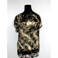 Tunika koronkowa w brązowo/kremowe róże + top