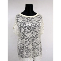 Tunika koronkowa w duże kremowe kwiaty