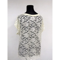 Tunika koronkowa w duże kremowe kwiaty