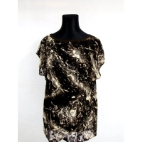 Tunika koronkowa w brązowo/kremowe róże