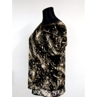 Tunika koronkowa w brązowo/kremowe róże