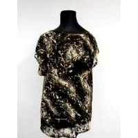 Tunika koronkowa w brązowo/kremowe róże