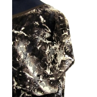 Tunika koronkowa w brązowo/kremowe róże