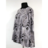 Tunika rozkloszowana z szaro/srebrnym wzorem