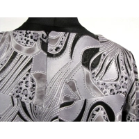 Tunika rozkloszowana z szaro/srebrnym wzorem