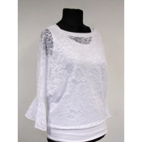 Bluzka kimono koronka z falbanką na rękawach