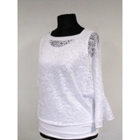 Bluzka kimono koronka z falbanką na rękawach