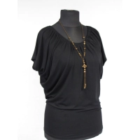 Bluzka nietoperz XXL mocno marszczony dekolt