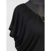 Bluzka nietoperz XXL mocno marszczony dekolt