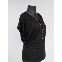 Bluzka nietoperz XXL mocno marszczony dekolt