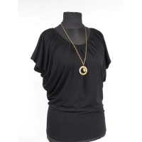 Bluzka nietoperz XXL mocno marszczony dekolt